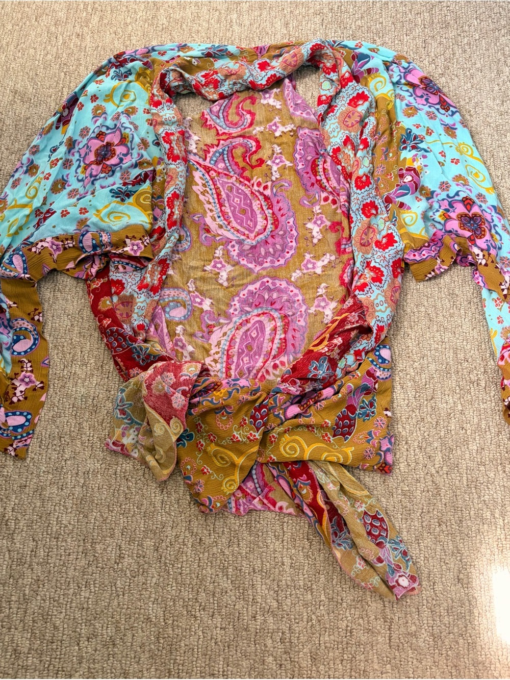 Free People Boho Paisley Wrap Top - Multicolor